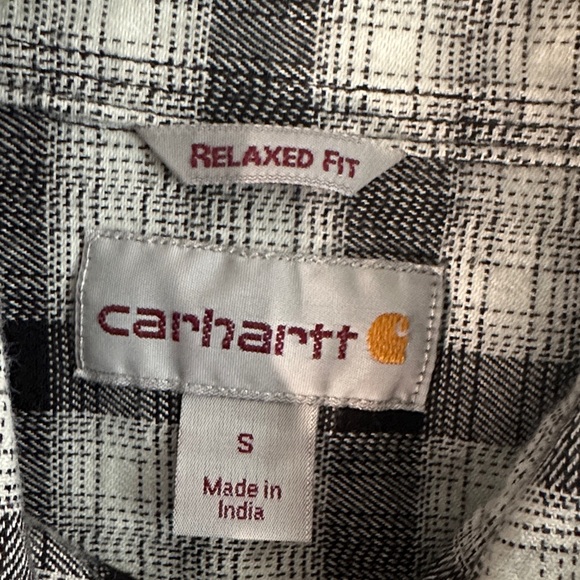 Carhartt Black and White Checkered Thick Button Down Shirt - Picture 2 of 7